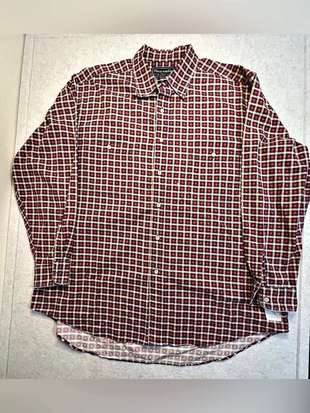 Vintage Abercrombie & Fitch Men's XL Plaid Long Sleeve Button Down Shirt Fit 2X
